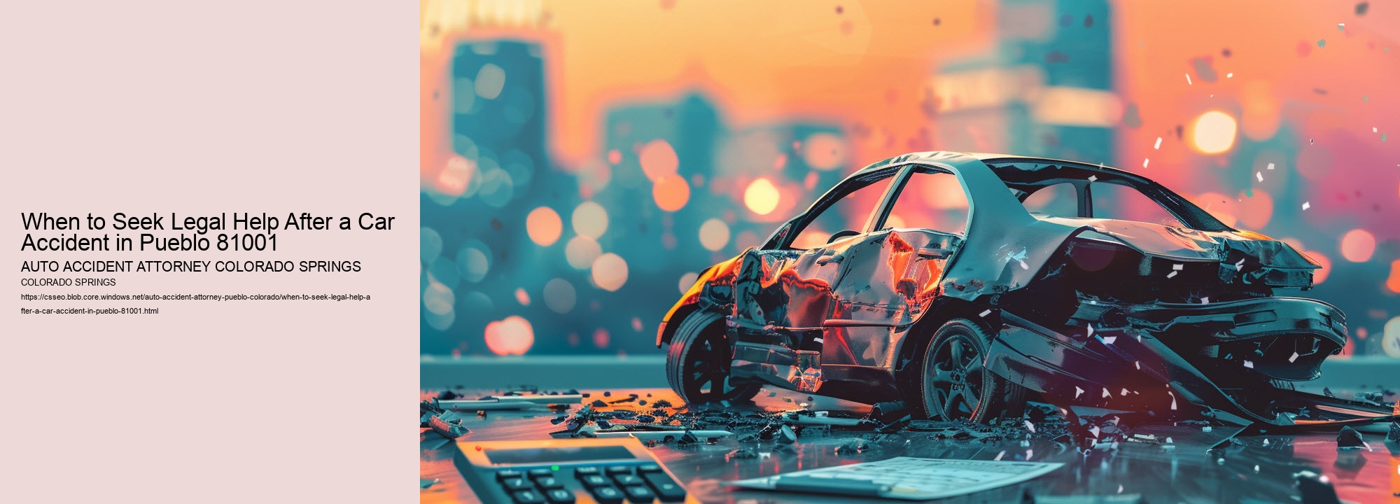 When to Seek Legal Help After a Car Accident in Pueblo 81001
